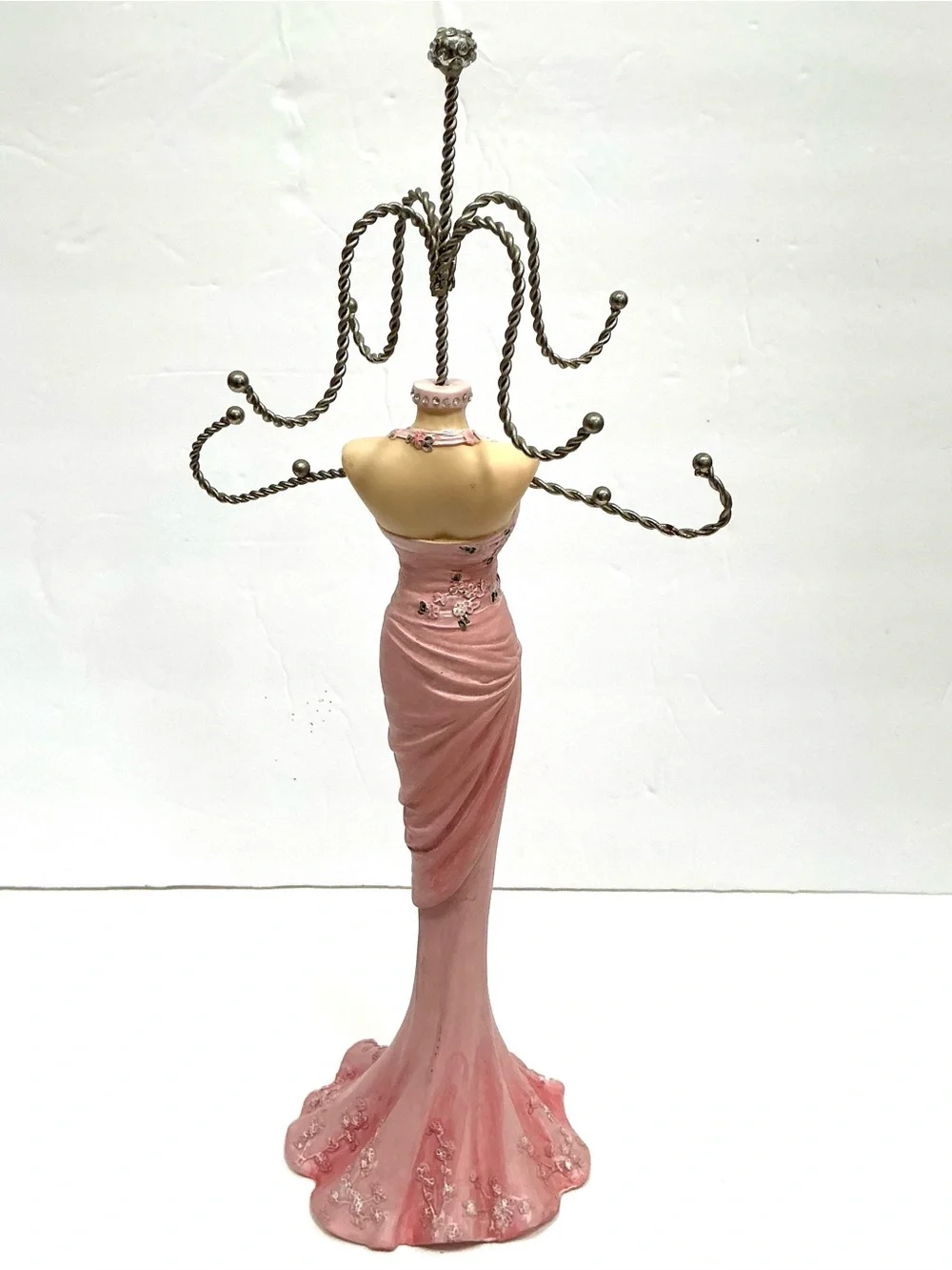 Pink dress gown jewelry display organizer